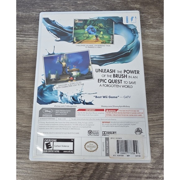 Nintendo Wii Disney Epic Mickey Video Game Complete w/ Disc, Case, & Manual CIB - Picture 2 of 6